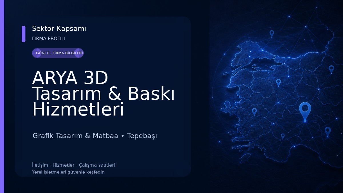 ARYA 3D Tasarım & Baskı Hizmetleri Grafik Tasarım & Matbaa
