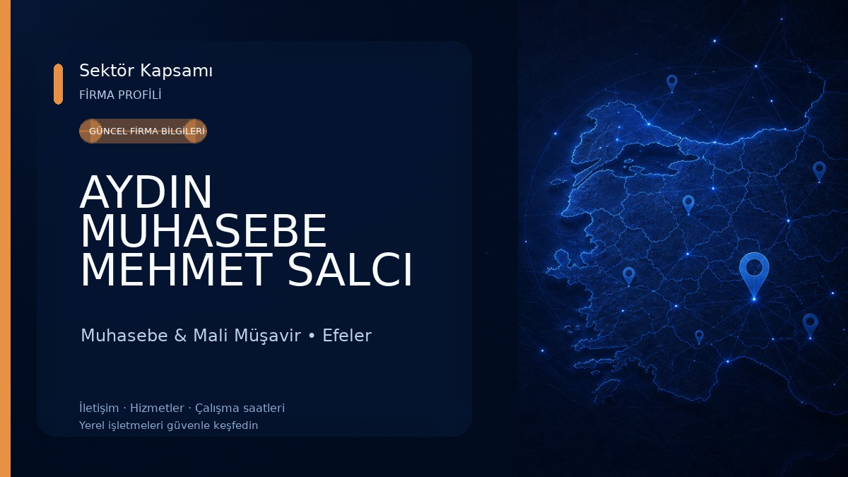 AYDIN MUHASEBE MEHMET SALCI (1986'dan beri) Muhasebe & Mali Müşavir