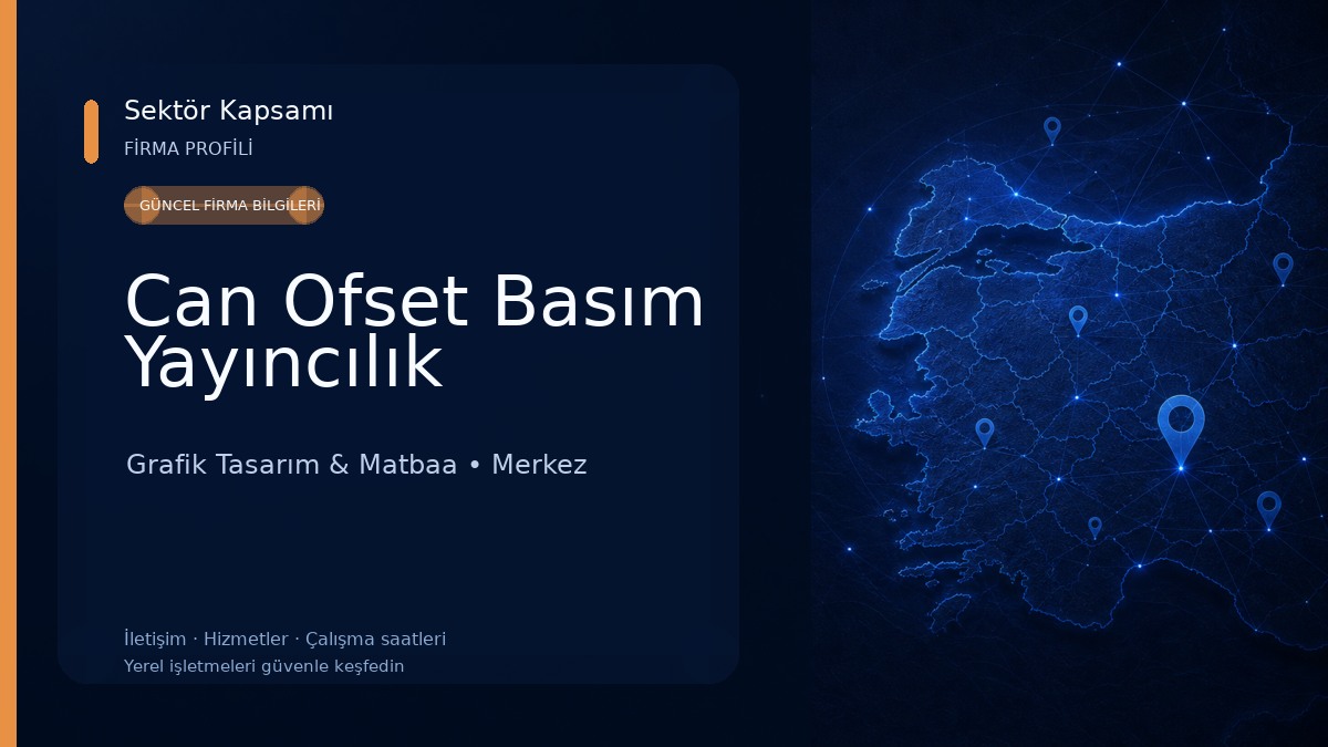 Can Ofset Basım Yayıncılık Grafik Tasarım & Matbaa