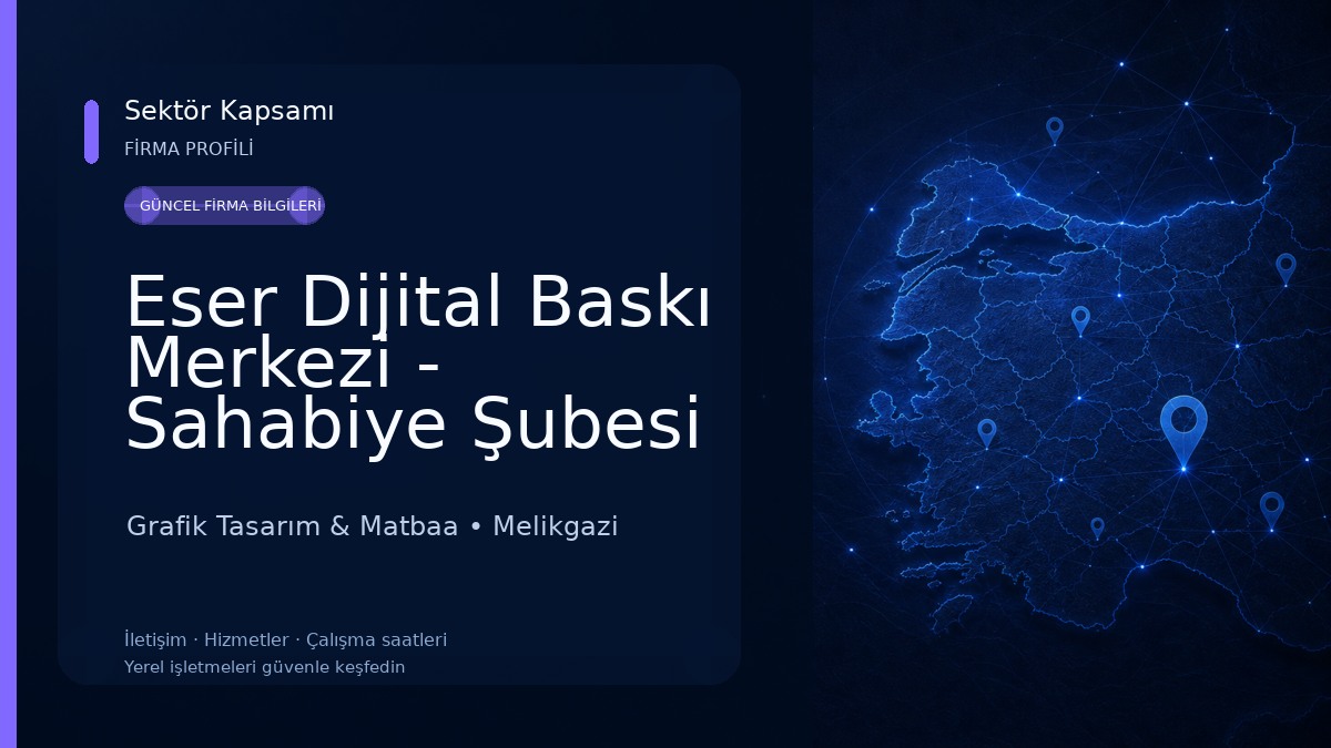 Eser Dijital Baskı Merkezi - Sahabiye Şubesi Grafik Tasarım & Matbaa