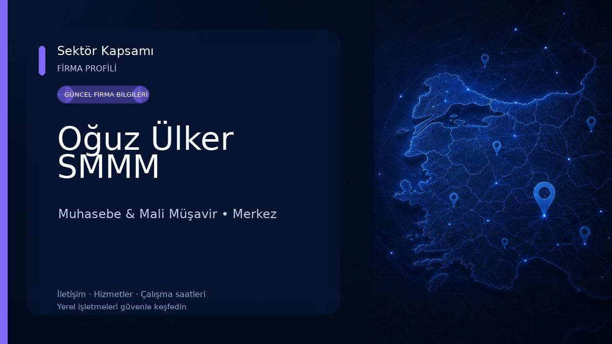 Oğuz Ülker SMMM Muhasebe & Mali Müşavir