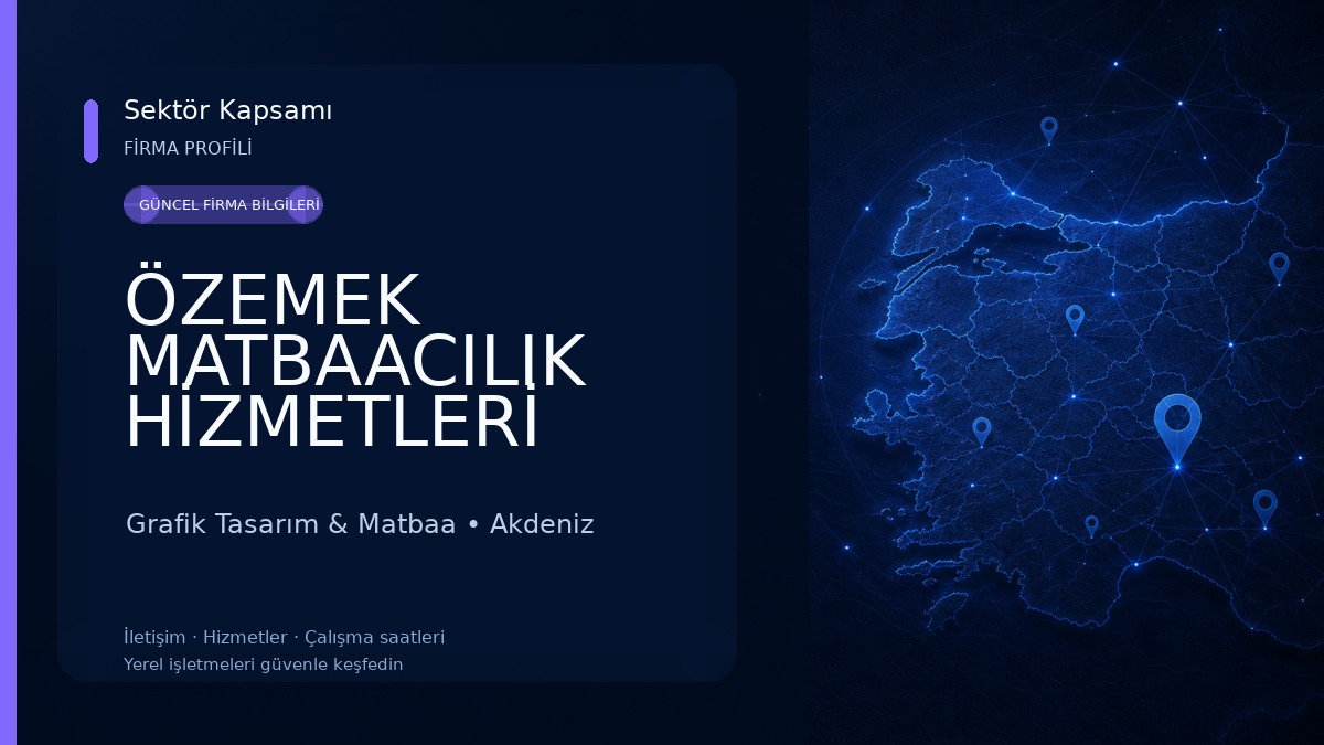 ÖZEMEK MATBAACILIK HİZMETLERİ Grafik Tasarım & Matbaa
